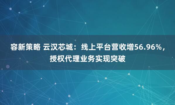 容新策略 云汉芯城:线上平台营收增56.96%,授权代理业务实现突破